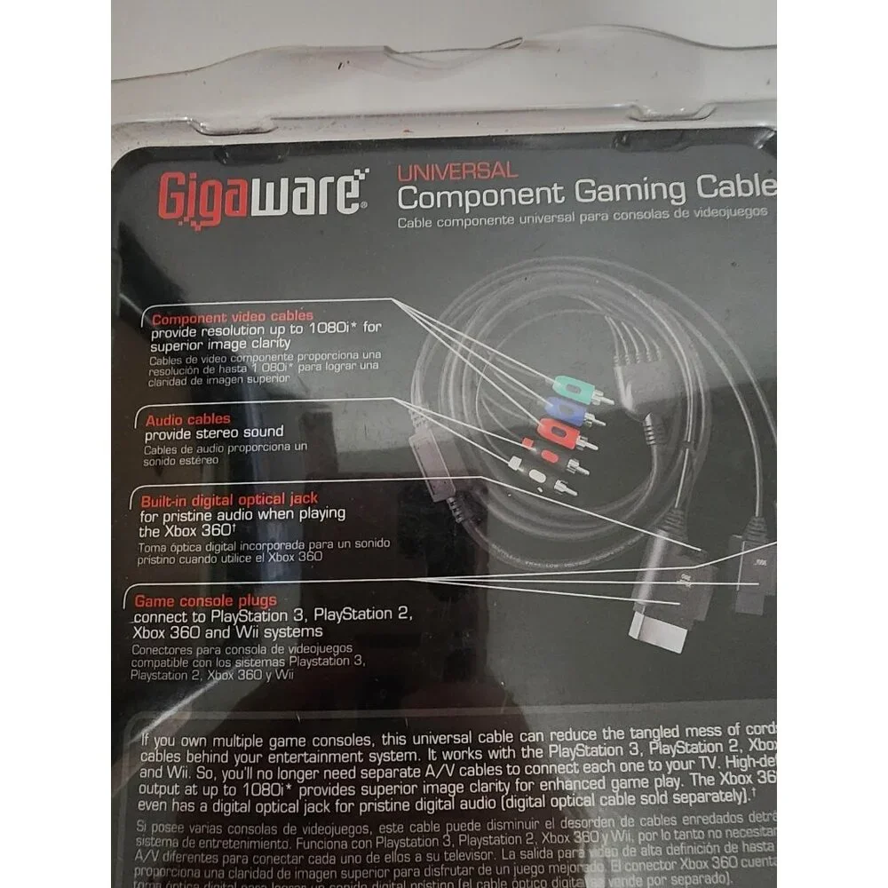 Gigaware Component Gaming Cable For PS2, PS3, Wii, XBox 360 2601435 Video Gaming